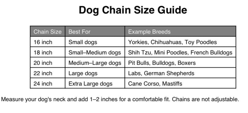 Bling and Treats Silver Dog Chain - Medium