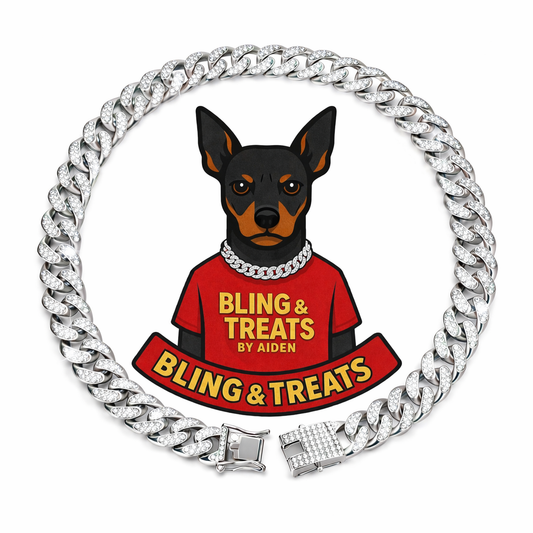 Bling and Treats Silver Dog Chain - Medium